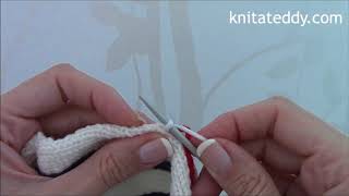 Tutorial 18 Picking up stitches to make a sleeve Knit a Teddy Football Kit [upl. by Mcclimans451]