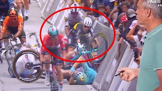 TOUR DE FRANCE 2024  quotUn tacle noncontrôléquot  la palette de la chute sur le sprint de la 13e étape [upl. by Shoemaker]