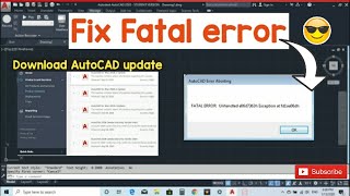 How to fix the problem of Fatal error amp AutoCAD crash🙄 [upl. by Dombrowski]