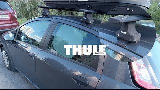 Roof rack bar THULE FIAT Punto Crossbars Installation [upl. by Phonsa]