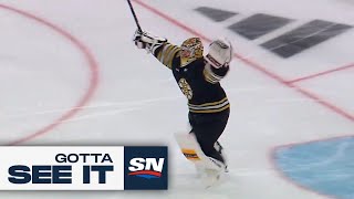 GOTTA SEE IT  David Pastrnak Downs Maple Leafs With OT Marker In Game 7 [upl. by Arretnahs]