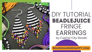 Beetlejuice Fringe Earrings Tutorials DIY Jewelry Making KIT Halloween Earrings by CapitalCityBeads [upl. by Asirb]