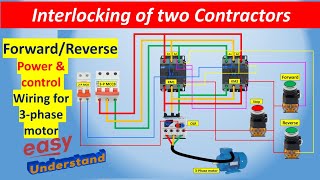 Forward Reverse DOL Starter with Interlocking Control Diagram  Electricalgenius [upl. by Matheson695]