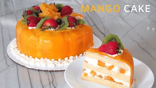 Mango Cake Recipe 芒果蛋糕  Chinese Bakery Style [upl. by Burtie642]