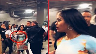 Joseline Hernandez and Big Lex fight backstage after Floyd Mayweather vs John Gotti fight [upl. by Lodie]