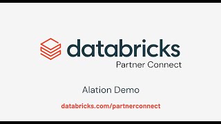 Databricks Partner Connect Alation demo [upl. by Abbi]