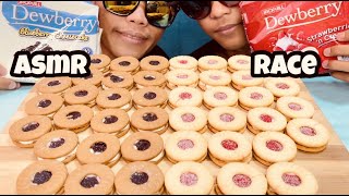 ASMR RACE DEWBERRY BLUEBERRY CHEESECAKE STRAWBERRIES AND CREAM [upl. by Ahsenev]