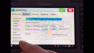 Setting up a new Job File in Carlson SurvCE GPS and change projection [upl. by Ennoid]