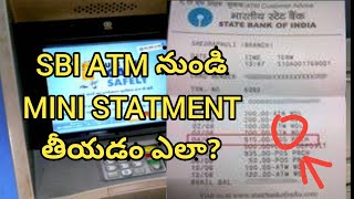 How to Get Mini Statement From SBI ATM  Tech Pe [upl. by Nonna]