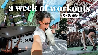 a week of workouts in nyc popular workout classes  my running routine [upl. by Tye50]