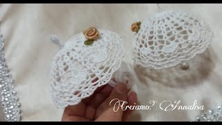 Ombrello ombrellino uncinetto crochet umbrella confetti bomboniera [upl. by Rori]