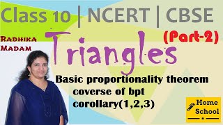 Triangles  Part2 Class 10Basic proportionality theoremconverse Mathematics NCERT  CBSE [upl. by Lema]