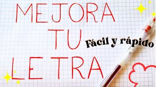 COMO MEJORAR LA LETRA FÁCIL Y RÁPIDO  Tips para mejorar la letra  Mejora tu letra letrabonita [upl. by Alsworth]