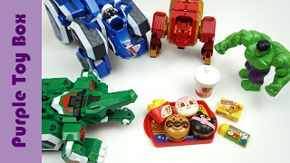 햄버거 가게에 놀러온 지오메카 비스트 가디언과 완다 Hamburger Shop And Transformer Robot Toys [upl. by Mayes]