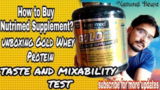 Nutrimed How to buy Nutrimed Supplement  Unboxing and test of Nutrimed Gold Whey Protein [upl. by Mirna982]