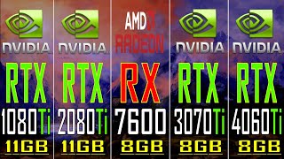 GTX 1080Ti vs RTX 2080Ti vs RX 7600 vs RTX 3070Ti vs RTX 4060Ti  PC GAMES BENCHMARK TEST [upl. by Alicsirp]