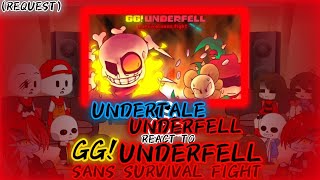 UNDERTALE amp UNDERFELL REACT TO GGUNDERFELL SANS SURVIVAL FIGHT REQUEST [upl. by Rehpetsirhc]