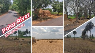 Palar River near Kanchipuram I Ride through the Beautiful Natural Villages of India I motovlog ind [upl. by Swec]