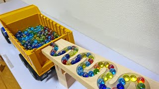 Marble Run ☆ HABA Wave Slope Super Long Course amp Dump Truck [upl. by Elwira]