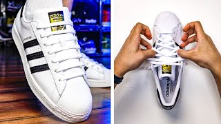 How To Lace Adidas Superstar Shell Toe 5 EASY WAYS Tutorial [upl. by Adiazteb]