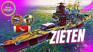 German Battleship ZIETEN wows Stronger then BISMARCK  World of Warships 2022 gaming [upl. by Attennek]