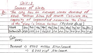 Unit2  Numerical from Impounded Reserviour  Water Supply Engineering  Prashant YT  5th Sem [upl. by Pepito913]