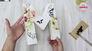 😍 How to make Decorative Cardboard LETTERS [upl. by Keheley540]