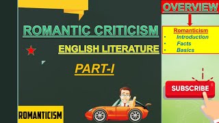 Romantic CriticismRomanticism Literary Criticism English literature  ignou meg5 [upl. by Alejna523]