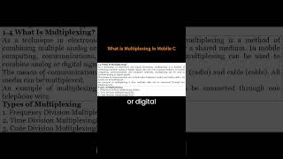 What is Multiplexing in Mobile Communication mobilecomputing mobiletechnology telecommunications [upl. by Naam]