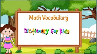 Basic Maths Vocabulary words and definition for Kids in English  Dictionary for Preschool Learning [upl. by Hahsi621]