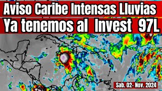 Aviso Caribe ya tenemos el Invest 97L rumbo a tierra tormenta lluvia huracan [upl. by Ididn]