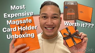 I Bought the Most Expensive MagSafe Card Holder  Hermes “Faubourgquot MagSafe Card holder Unboxing [upl. by Bloom912]