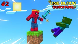 I became powerfull in my One Block survival worldIamspiderking One Block series Episode 2 [upl. by Ecirted]