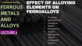 EFFECT OF ALLOYING ELEMENT IN STEELENGINEERING MATERIALLECTURE 3 [upl. by Nayarb]