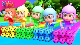 Five Little Monkeys Song  Colorful Monkeys  BluLoo Nursery Rhymes amp Kids Songs [upl. by Philbo850]