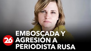 Brutal emboscada y agresión a la periodista de investigación rusa Elena Milashina en Chechenia [upl. by Carrie]