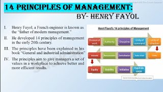 14 principles of management by Henry Fayol  Management concept and organizational behaviour MBA [upl. by Aseena978]