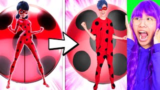 LANKYBOX SISTERS REACT TO MIRACULOUS LADYBUG TRANSFORMATIONS CRAZY LANKYBOX TRANSFORMATIONS [upl. by Rakel759]