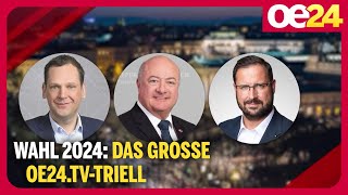 Wahl 2024 Das große oe24TVTriell [upl. by Annaor417]