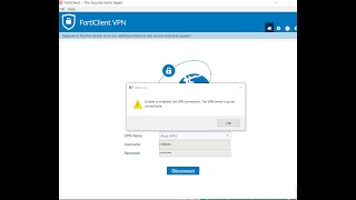 Unable to establish the VPN connection  VPN server may be unreachable  Forticlient  Infotainment [upl. by Suirrad76]