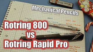 MAS 9  REVIEW Rotring 800 vs Rotring Rapid Pro  Mechanical Pencils [upl. by Britta]