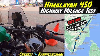 Highway Mileage Test 🤔Himalayan 450 🛑Chennai to Kanyakumari ride 🙃1372 kms one day trip🤩 Part  02 [upl. by Maloy420]