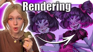 tips for RENDERING Digital Art coloring amp shading tutorial [upl. by Rebmyt]