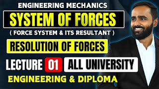 SYSTEM OF FORCESResolution of ForcesLECTURE 01 ENGINEERING MECHANICSPRADEEP GIRI SIR [upl. by Silma400]