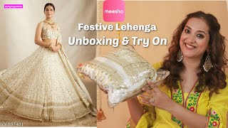 Meesho Lehenga Blunt Honest Non Sponsored Review  Unboxing and Try On  Perkymegs Hindi [upl. by Prudi822]