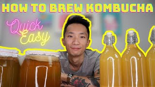 How to Brew Kombucha  Quick Easy Complete Guide First  Second Fermentation [upl. by Belldame]