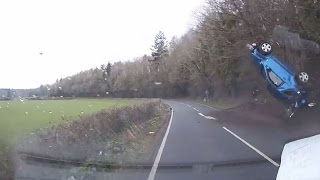 Dashcam Shows Dramatic Moment Car Loses Control and Flips Over [upl. by Dielu855]