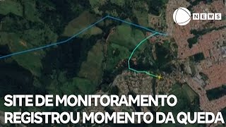 Site de monitoramento de voos registrou trajeto de avião até momento da queda [upl. by Joashus131]