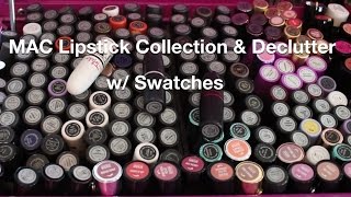 MAC Lipstick Collection and Declutter w Swatches [upl. by Glialentn842]