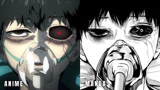 Anime VS Manga  Tokyo Ghoul Season 1 Episode 1 [upl. by Shatzer]